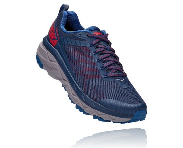 Hoka One One Challenger ATR 5 Mens UK - Dark Blue / Red Trail Running Shoes - XKVBC2108